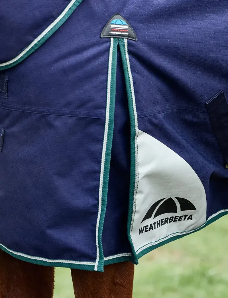 Weatherbeeta Comfitec Plus Dynamic Turnout Detach-A-Neck 100g Navy/Forest Green 5'6-5