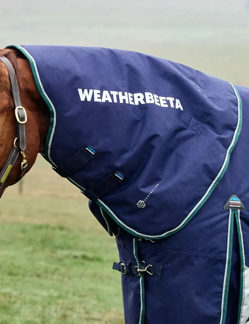 Weatherbeeta Comfitec Plus Dynamic Turnout Detach-A-Neck 100g Navy/Forest Green 5'6-3
