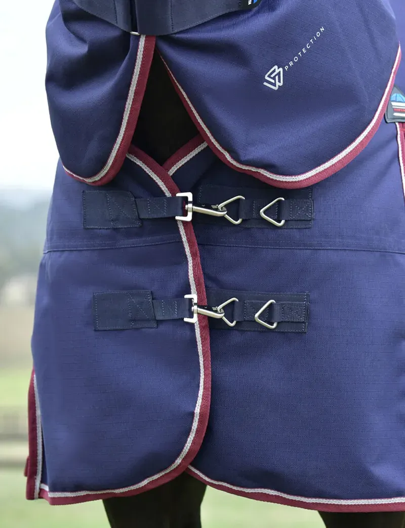 Weatherbeeta Comfitec Essential Turnout Detach-A-Neck 220g Navy/Burgundy 6'6-2