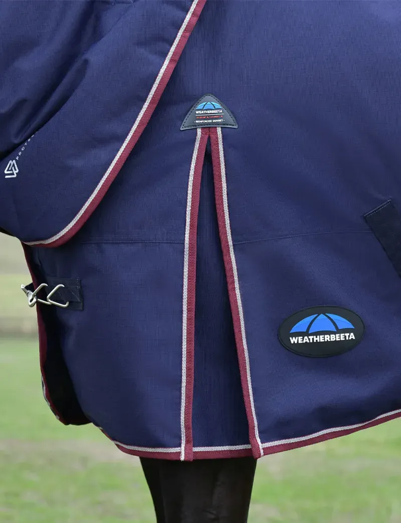 Weatherbeeta Comfitec Essential Turnout Detach-A-Neck 220g Navy/Burgundy 6'6-3