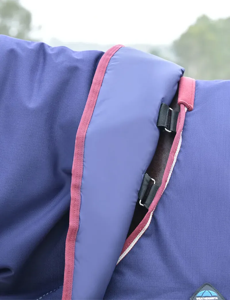 Weatherbeeta Comfitec Essential Turnout Detach-A-Neck 50g Navy/Burgundy 6'9-6