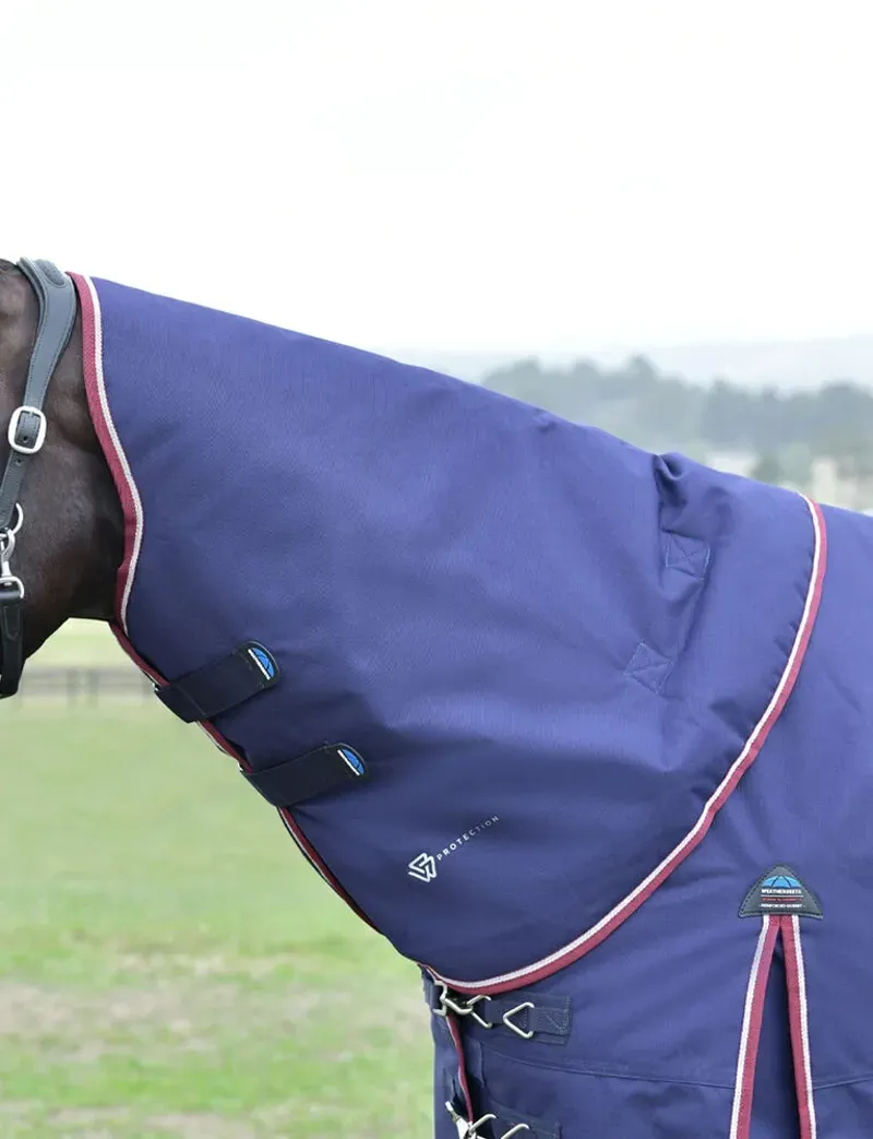 Weatherbeeta Comfitec Essential Turnout Detach-A-Neck 50g Navy/Burgundy 6'9-3