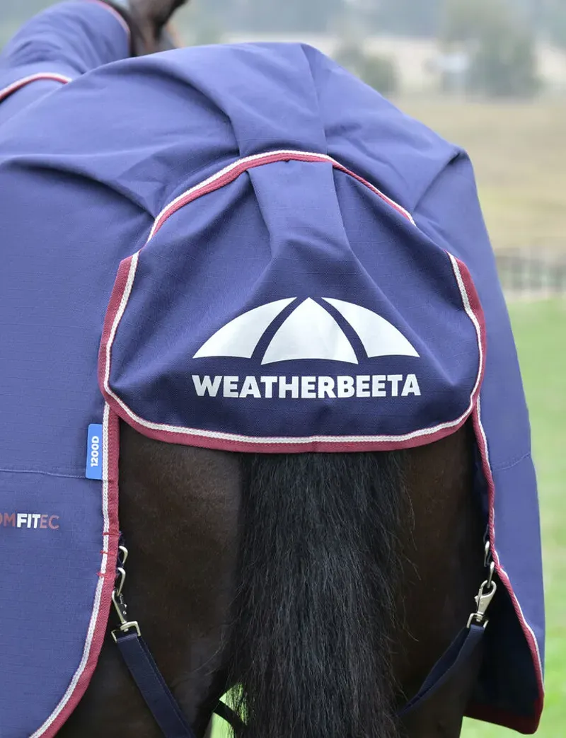 Weatherbeeta Comfitec Essential Turnout Detach-A-Neck 50g Navy/Burgundy 6'9-4