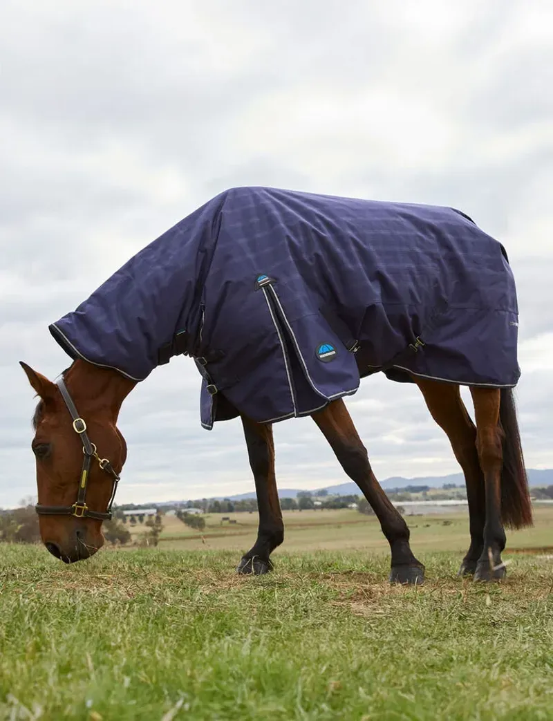 Weatherbeeta Comfitec Prelim Turnout Combo 220g Navy Embossed Plaid 5'9-2