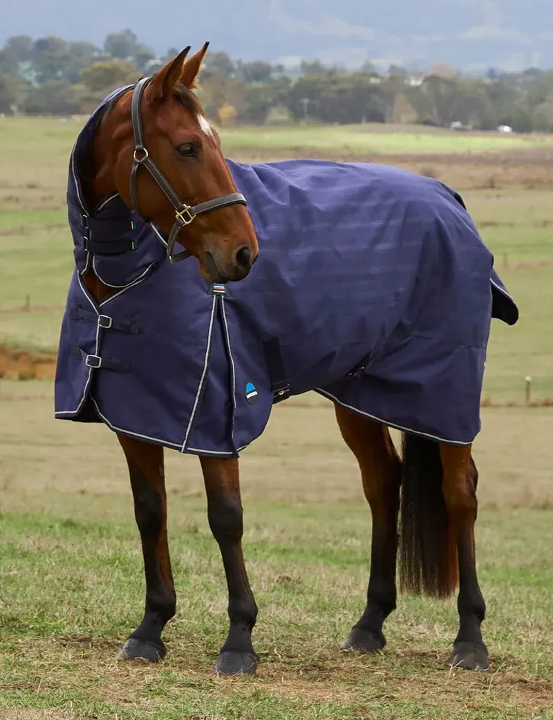 Weatherbeeta Comfitec Prelim Turnout Combo 220g Navy Embossed Plaid 5'9-1