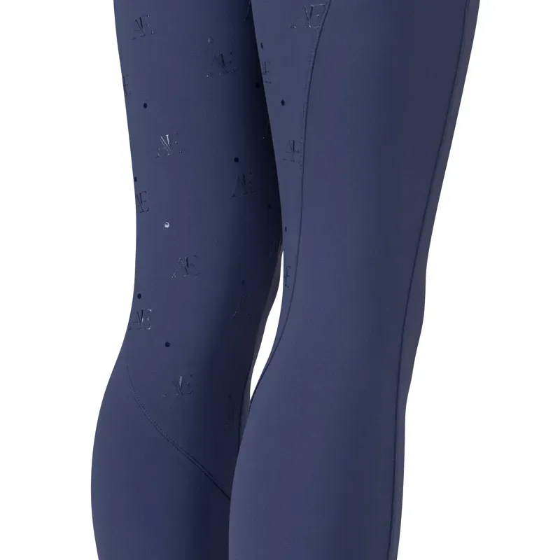 Aubrion Young Rider Equestrian Riding Tights in Midnight-4