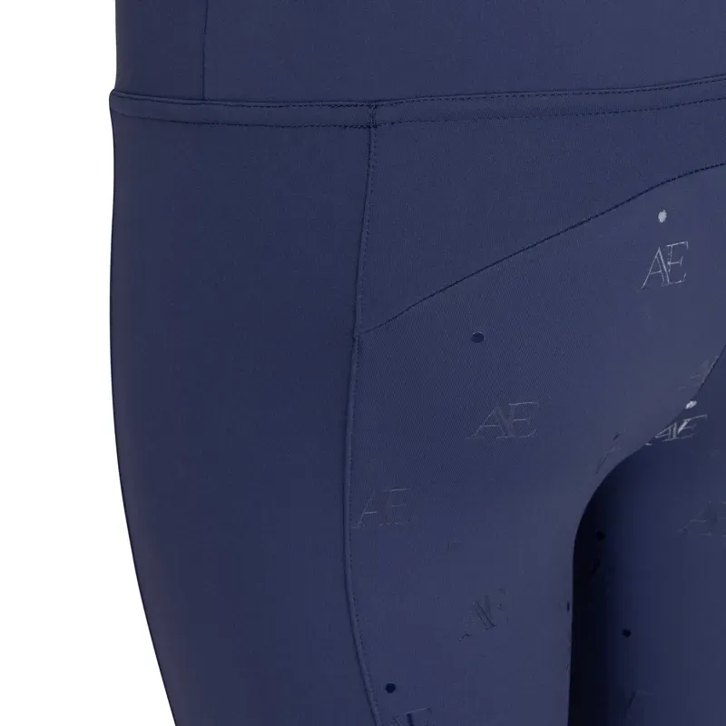 Aubrion Young Rider Equestrian Riding Tights in Midnight-8