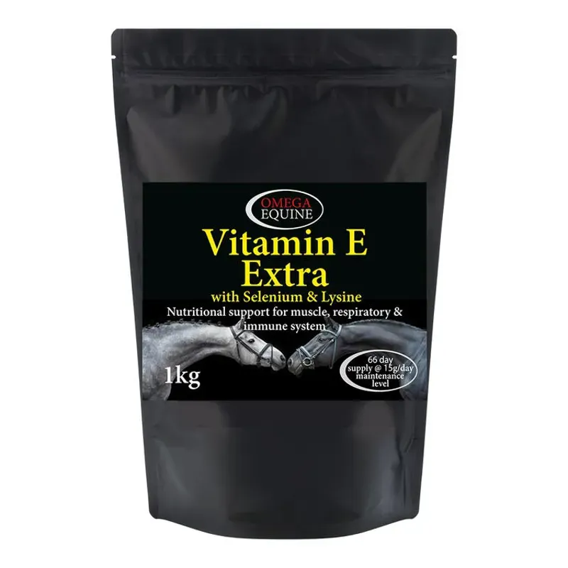 Omega Equine 1kg Vitamin E Extra in Black