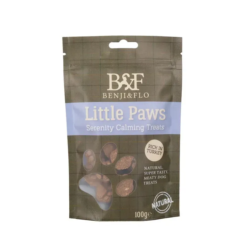 Benji and Flo 100g Little Paws Serenity Calming Chicken Treats in Brown