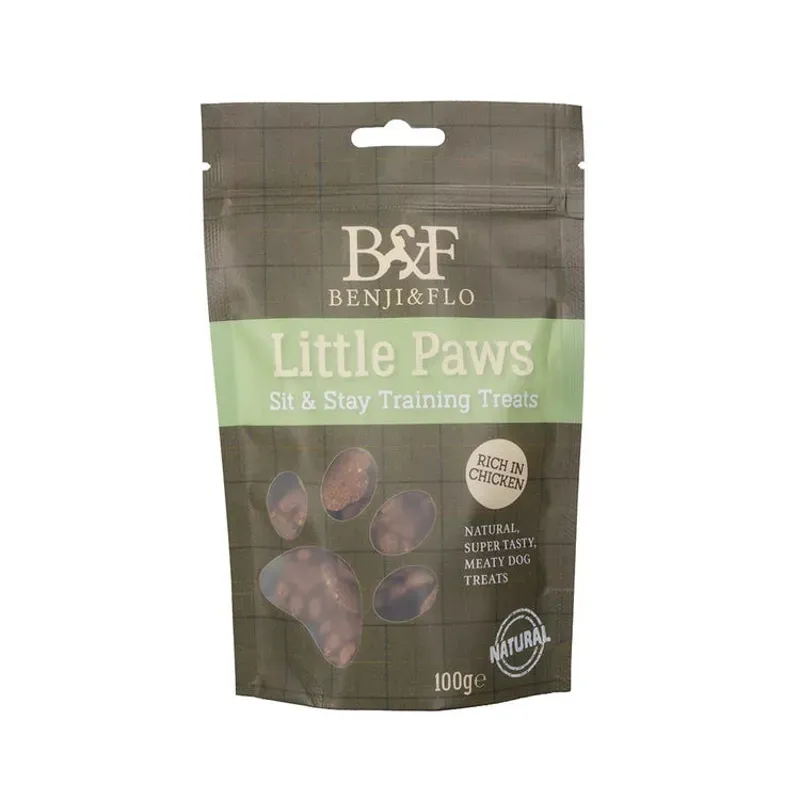 Benji and Flo 100g Little Paws Sit and Stay Training Turkey Treats in Brown