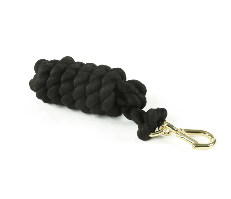 Shires One Size Plain Headcollar Lead Rope in Black