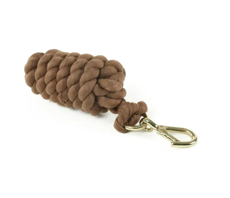 Shires One Size Plain Headcollar Lead Rope in Chocolate
