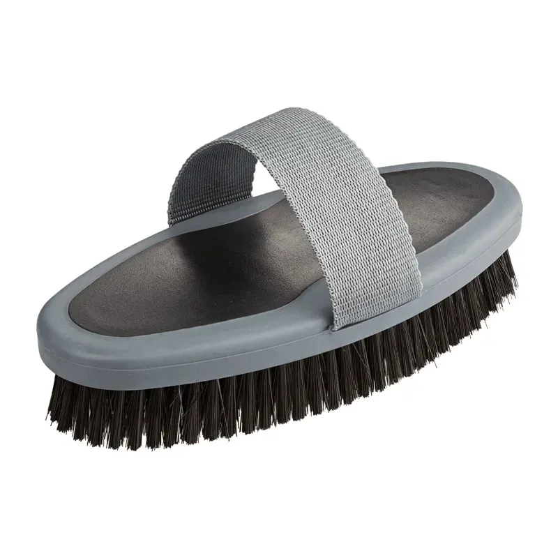 Bitz Two Tone Rubber Grip Body Brush in Grey