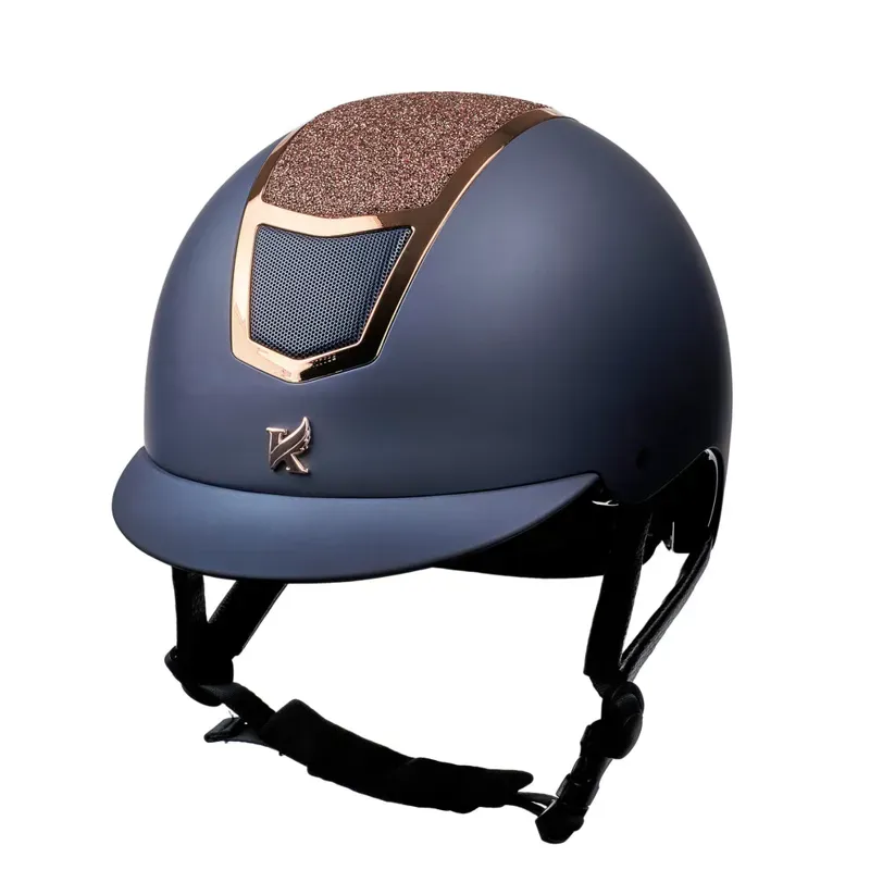 Karben 59-61cm Valentina Riding Hat in Navy/Rose Gold-2