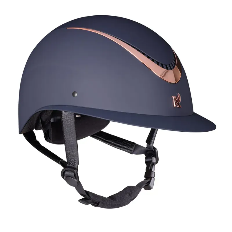 Karben 52-54cm Elisa Riding Hat in Navy/Rosegold-2