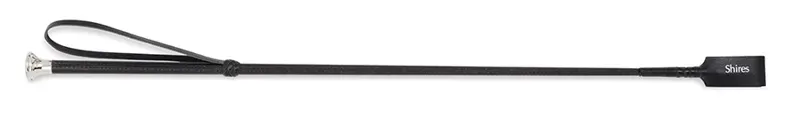 Shires 24 Inch Leather Show Whip In Black