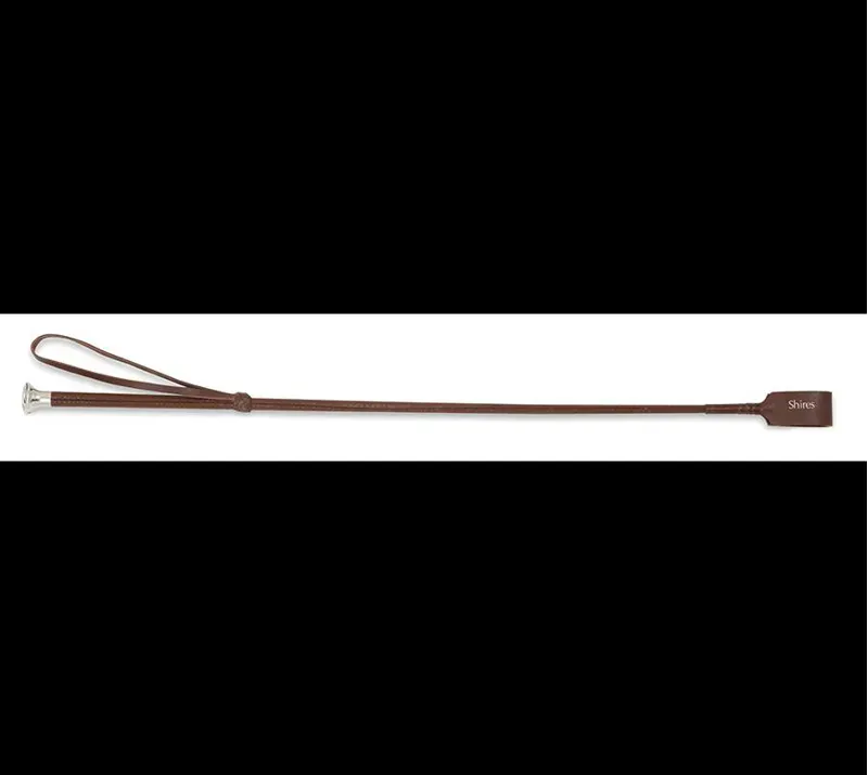 Shires 24 Inch Leather Show Whip In Brown