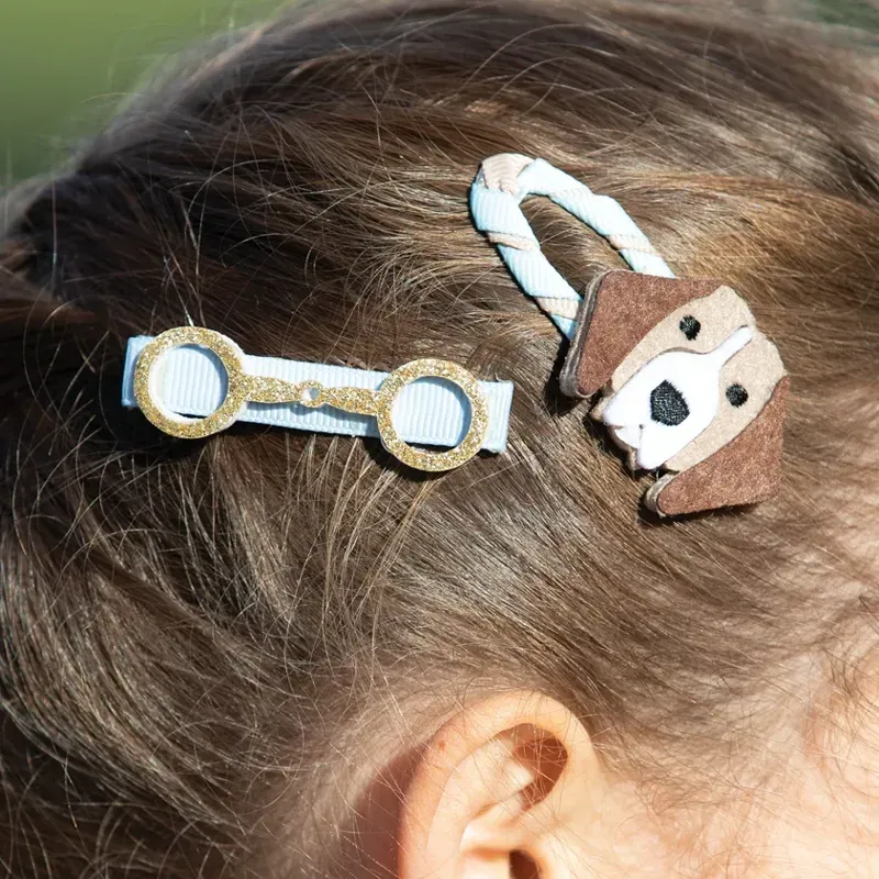 Equetech Set Of 4 Childs Fox and Hounds Hair Clips in Orange-3