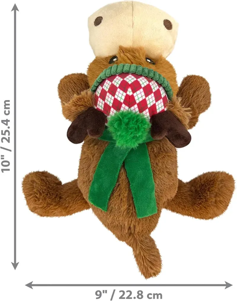 Kong Medium Holiday Cozie Reindeer Dog Toy in Brown-2