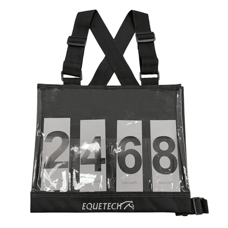 Equetech One Size Eventing Hybrid Cross Country Number Bib + Numbers in Black-2