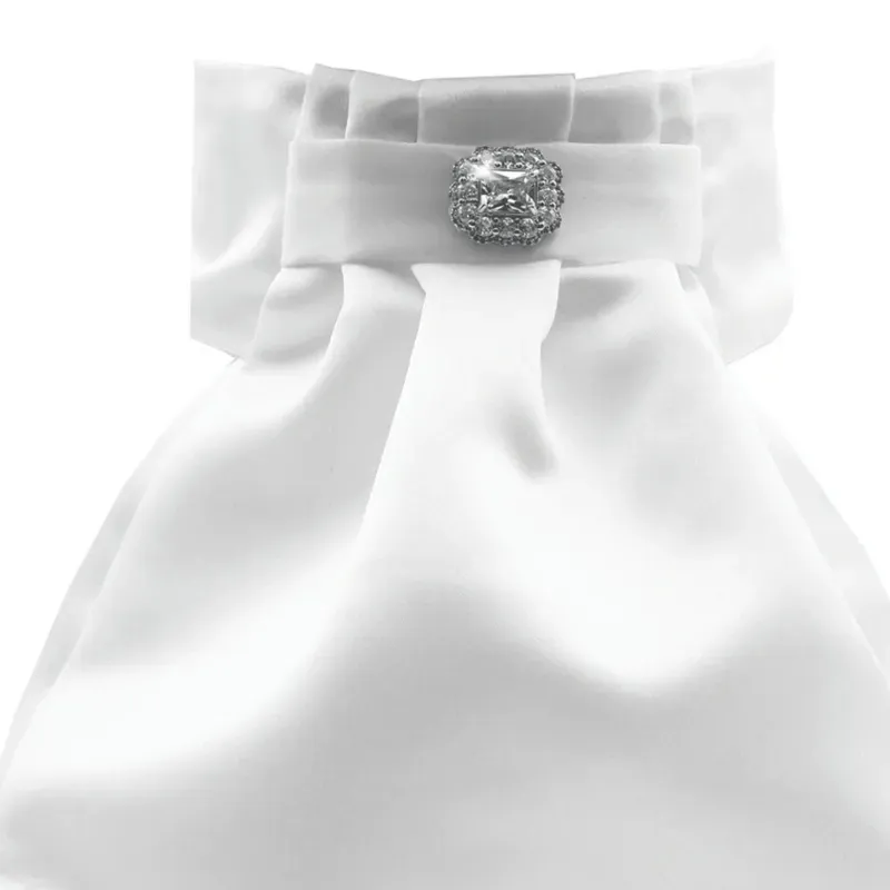 Equetech One Size Deluxe Ready-Tied Stocks in Radiance White/Crystal White