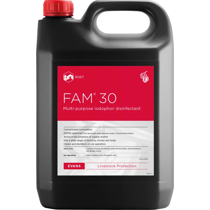 Evans Vanodine Fam 30 Disinfectant in Black 5L