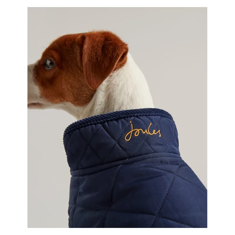 Joules Quilted Dog Coat in Blue