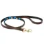 WeatherBeeta Medium Polo Leather Dog Lead in Cowdray Brown/Blue/Blue