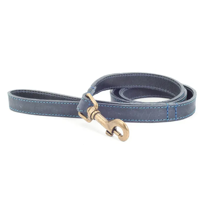 Ancol Timberwolf Leather Lead in Blue