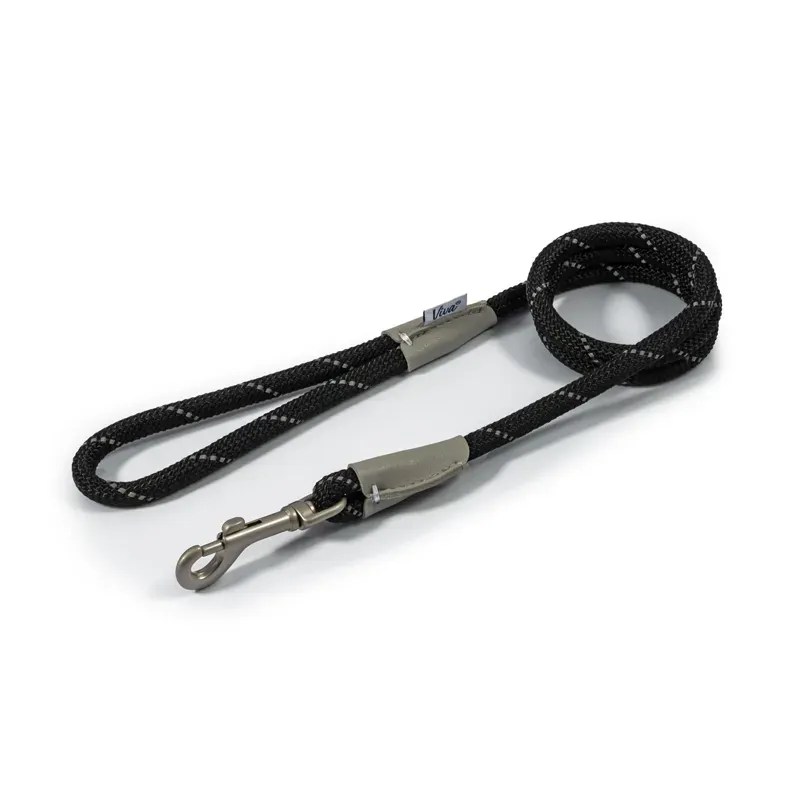 Ancol 1.07 m x 10 mm Viva Rope Lead Reflective in Black