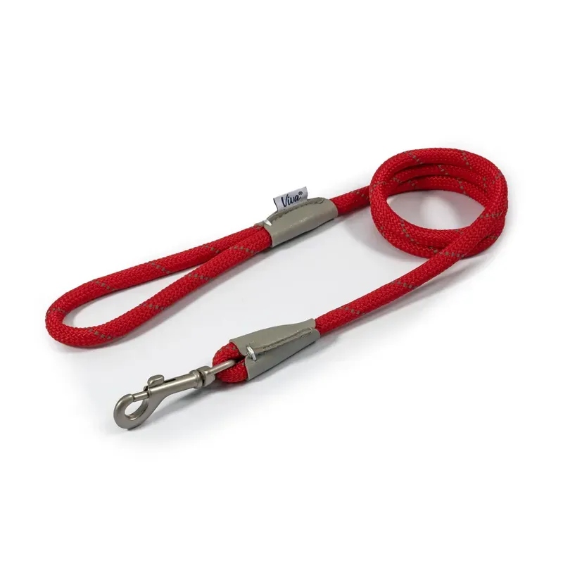 Ancol 1.07 m x 10 mm Viva Rope Lead Reflective in Red