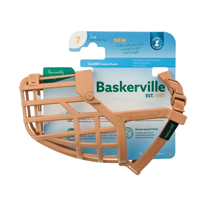Baskerville Size 7 Classic Basket Muzzle in Tan