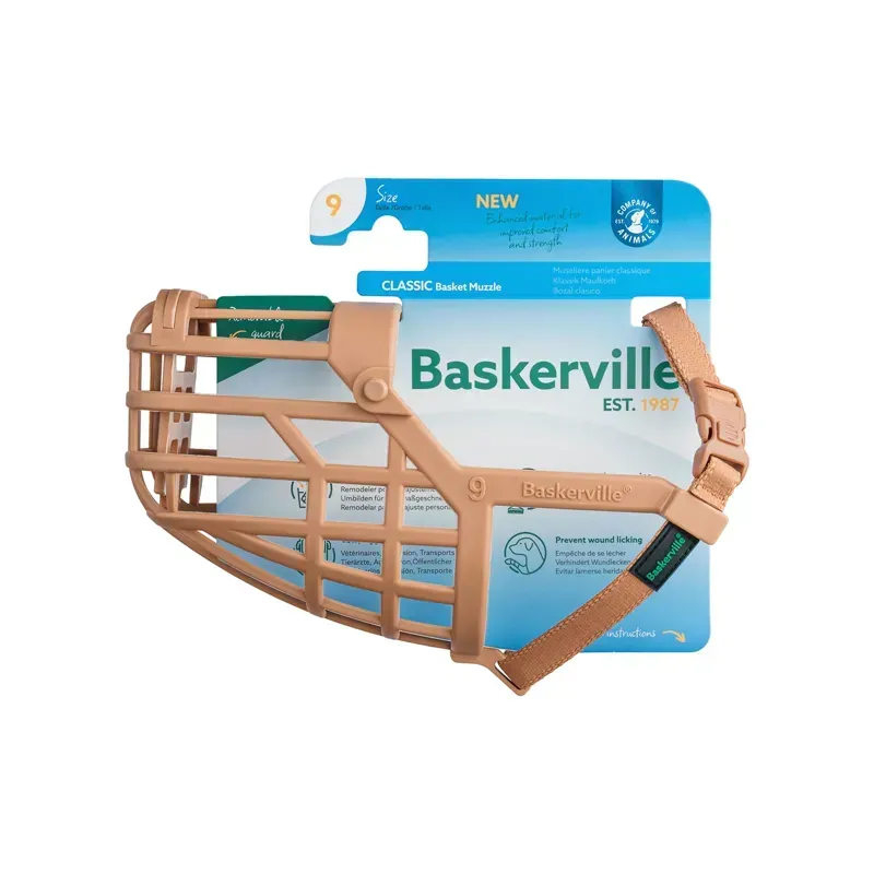 Baskerville Size 9 Classic Basket Muzzle in Tan