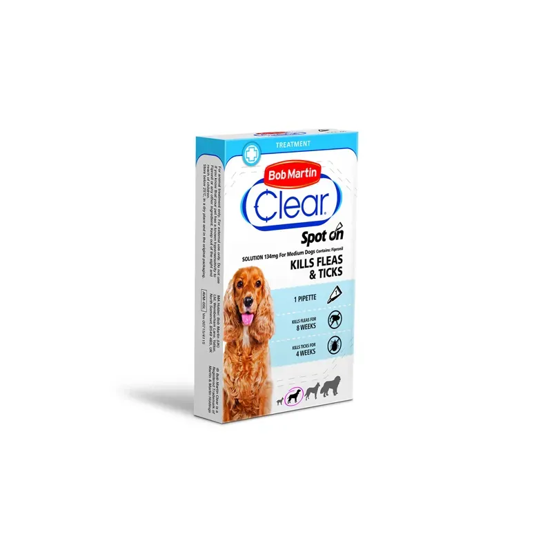 Bob Martin 10-20kg X 1 Tube Clear Spot On For Medium Dogs in White