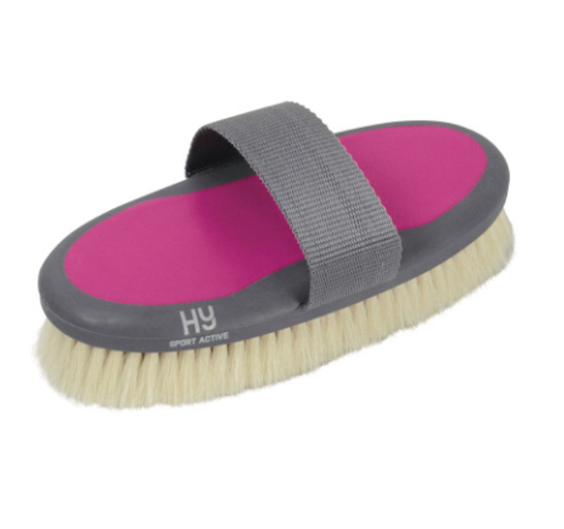 Hy Sport Active Goat Hair Body Brush in Cobalt Pink
