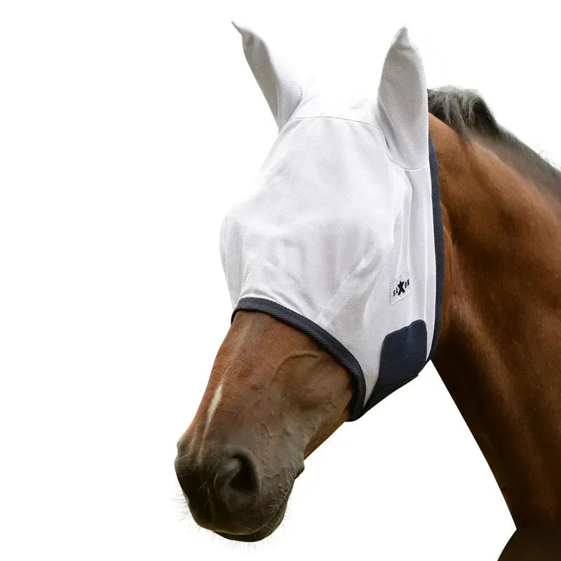 Saxon Mesh Fly Mask Navy/White Mini