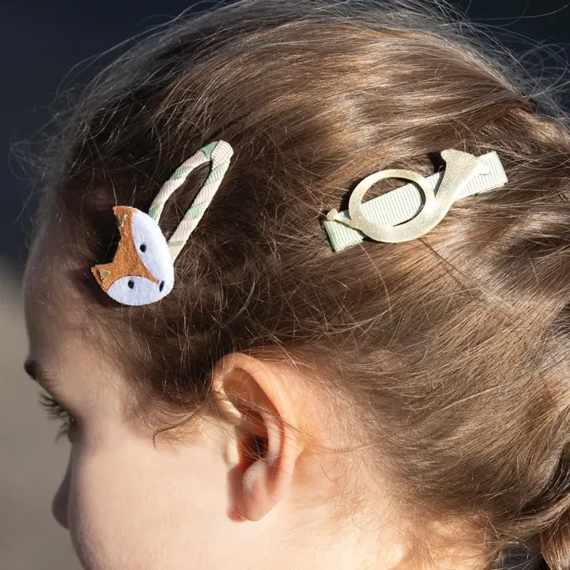 Equetech Set Of 4 Childs Fox and Hounds Hair Clips in Orange-2