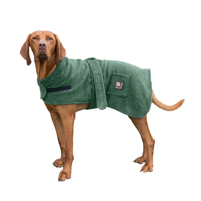 Danish Designs 40cm/16in. Dog Towelling Robe in Green-1