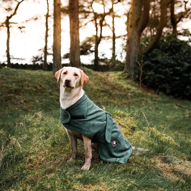 Danish Designs 40cm/16in. Dog Towelling Robe in Green-2