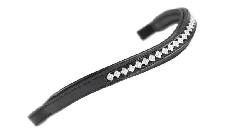 Aviemore Flower Diamante Browband in Black