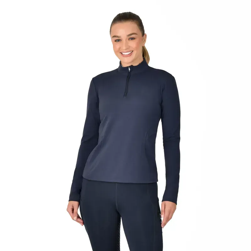 Dublin Brushed Fitted Base Layer Top Ladies Navy Uk14