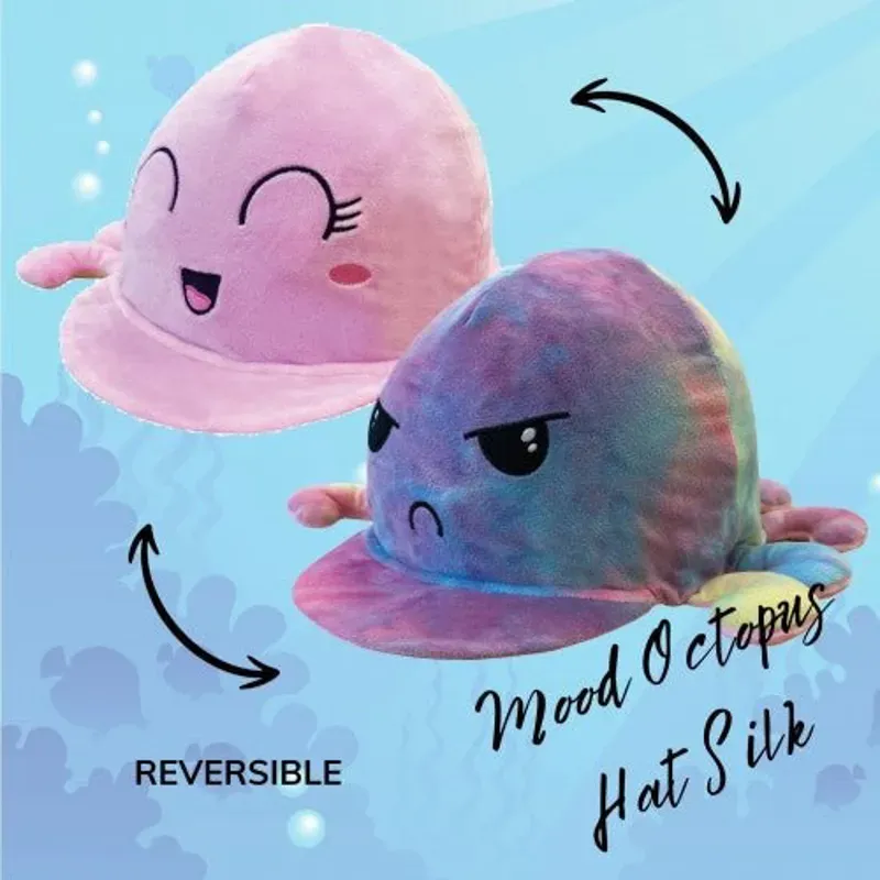 Equetech Childs Reversible Mood Octopus Hat Silk in Pink