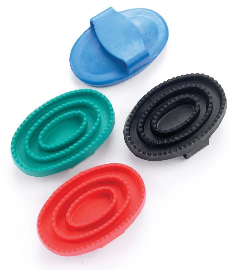 Lincoln Horse Care Accessories Large Rubber Curry Comb in Green