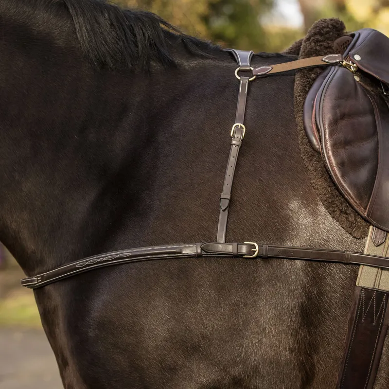 Mark Todd Full 4-Point Breastplate w/Brass Fittings in Black
