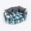 Danish Design 61cm FatFace Fleece Check Deluxe Slumber Bed in Grey/Blue