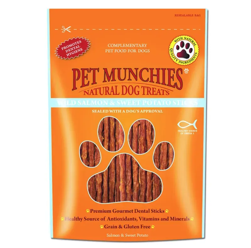 Pet Munchies Wild Salmon Sweet Potato Sticks - 90g