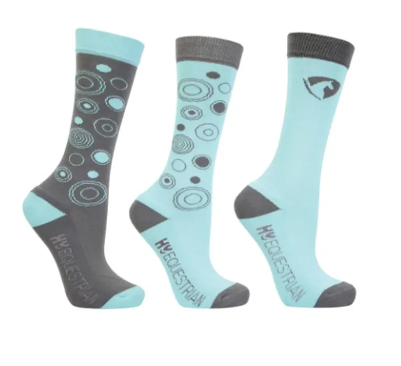 Hy Equestrian Dynamizs Ecliptic 3-pack Socks in Mint/Grey