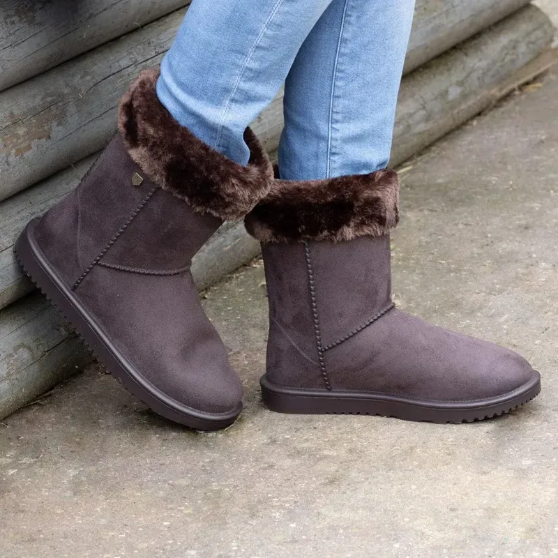 Hy Equestrian Childs Chisworth Waterproof Fleece Boot With Faux Fur in Brown-4