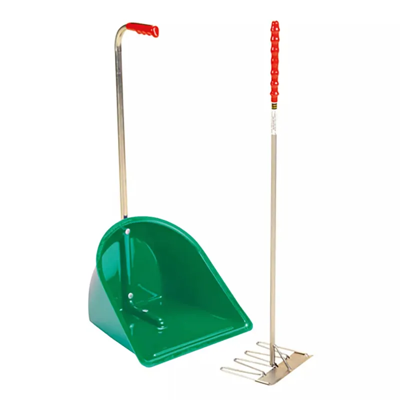 Stubbs Stable Mate Manure Collector with Long Handle Rake in Green
