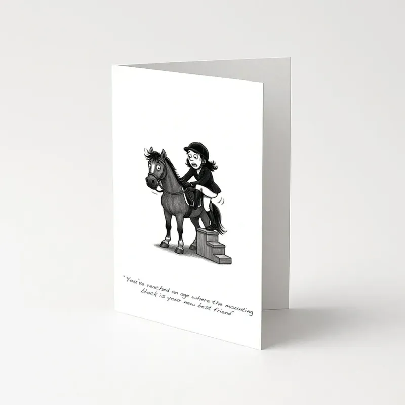 Equetech Mounting Block Greetings Card in White